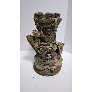 VTG SPENCERS GIFTS DRAGONS & GARGOYLES ON A MEDIEVIL GOTHIC TOWER CANDLE STAND